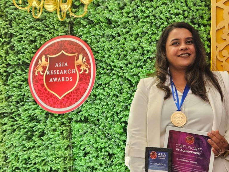 Dr. Sameeksha Mishra has won the Asia’s Remarkable Case study of the year Award in ENT – 2024